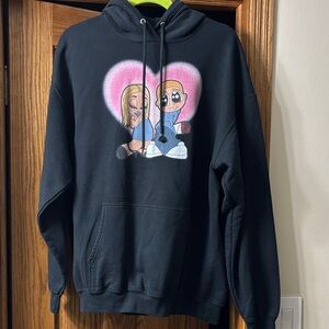 Port Authority Black Hoodie with Cartoon Design